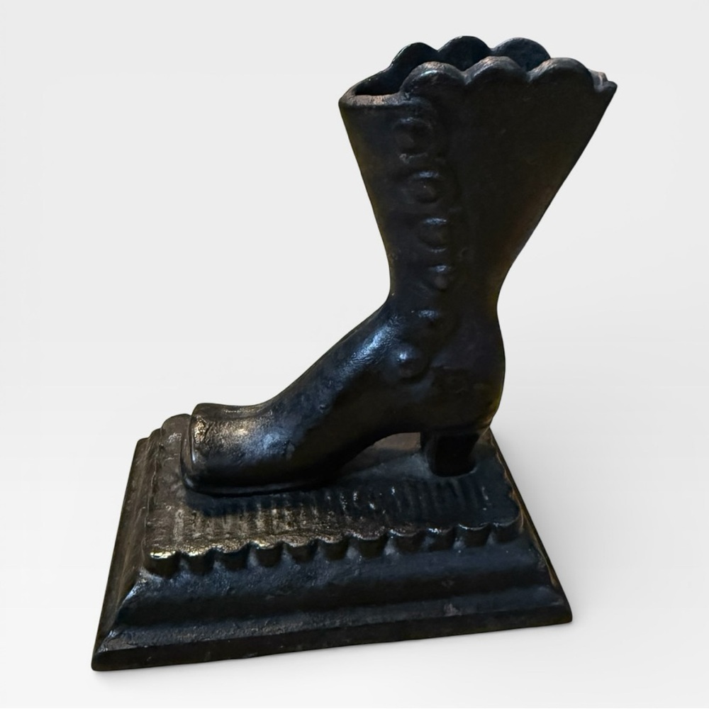Vintage Cast Iron Boot Match Holder